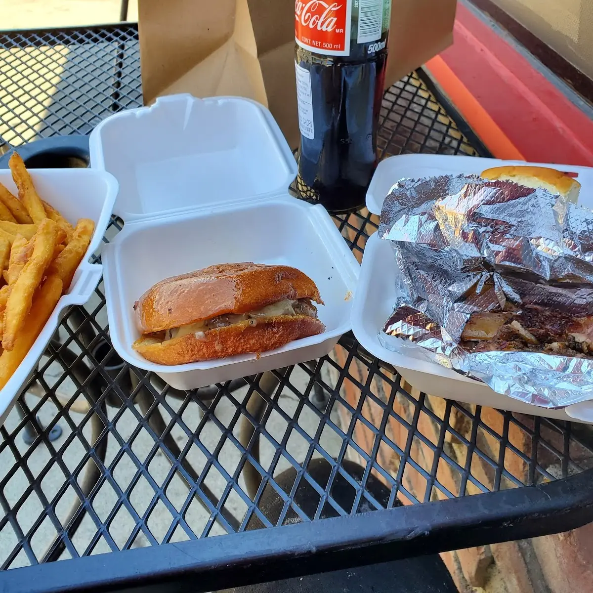 Ribs Burger and Fries