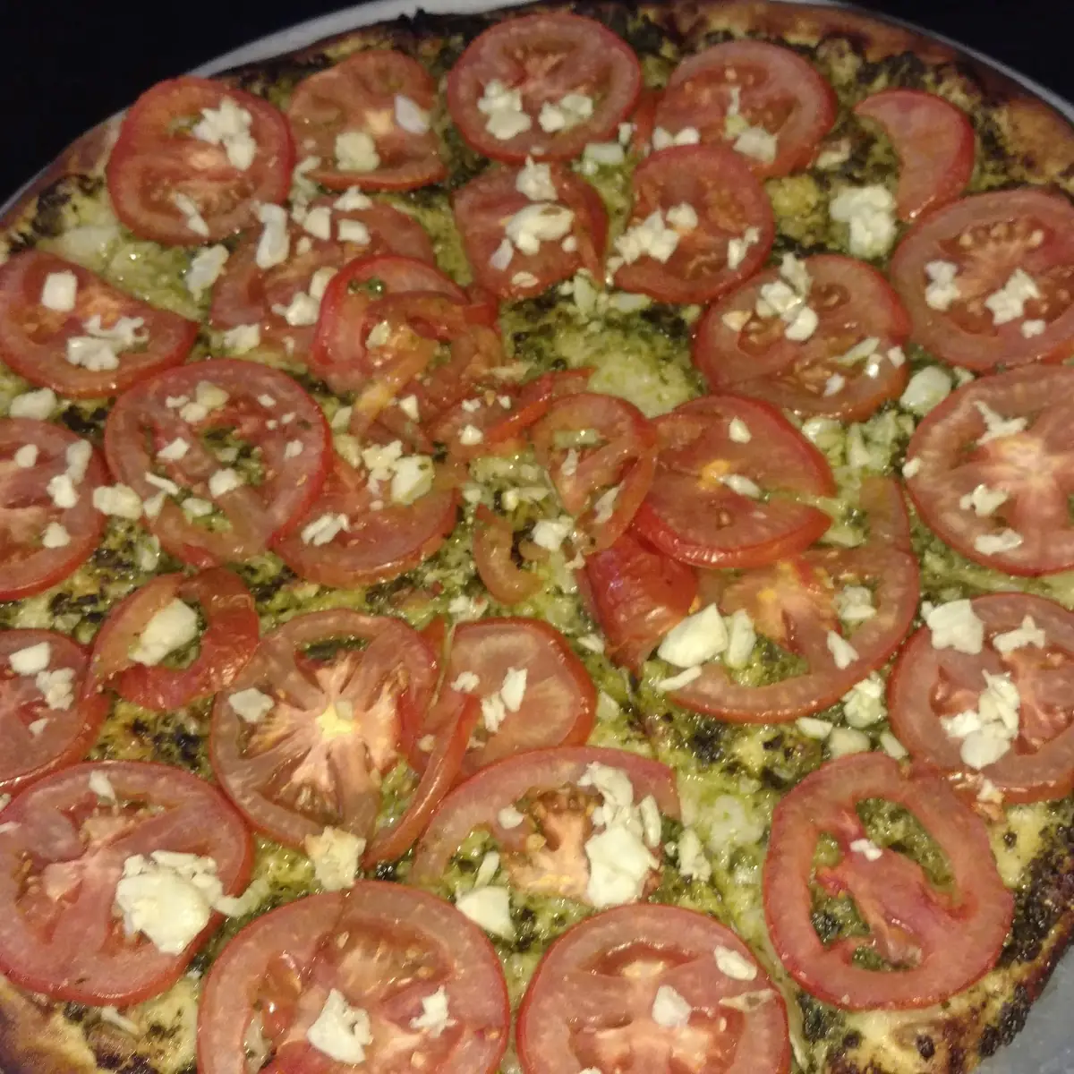 Pesto Pizza Topped