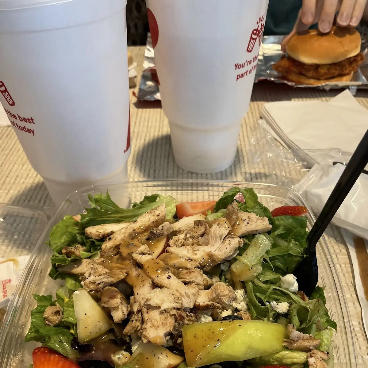 Grilled Chicken Salad with Blue Cheese and Fruit