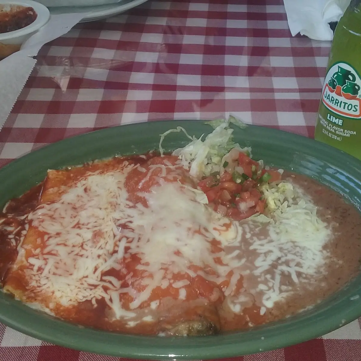 Chili Relleno and Refried Beans