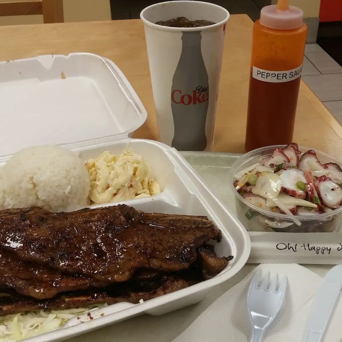 Kalbi Ribs and a Side