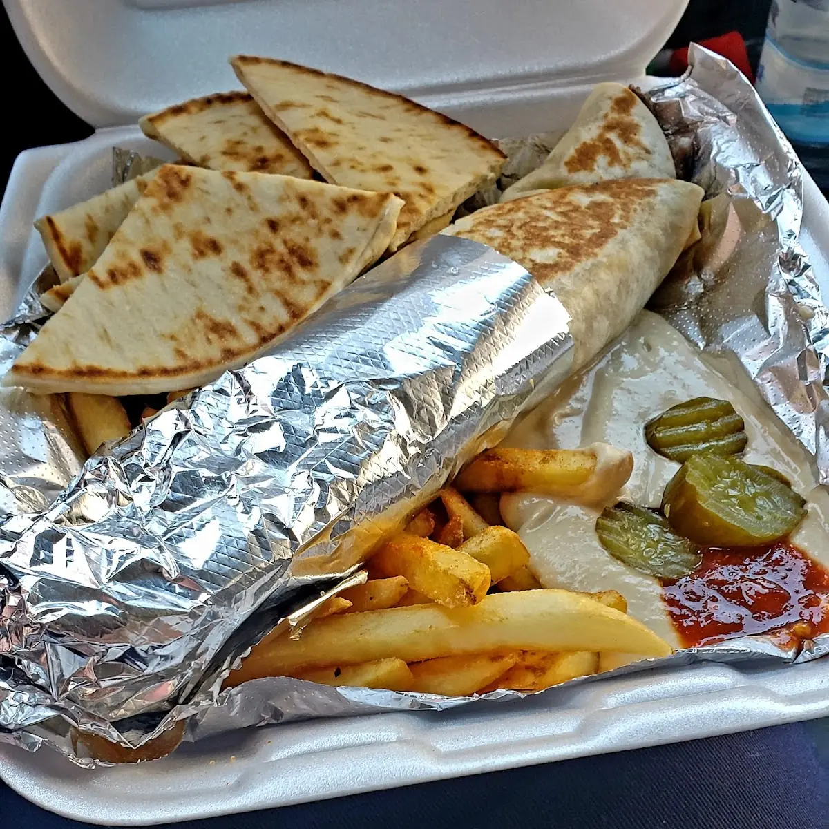 Gryo Wrap Combo with Hummus