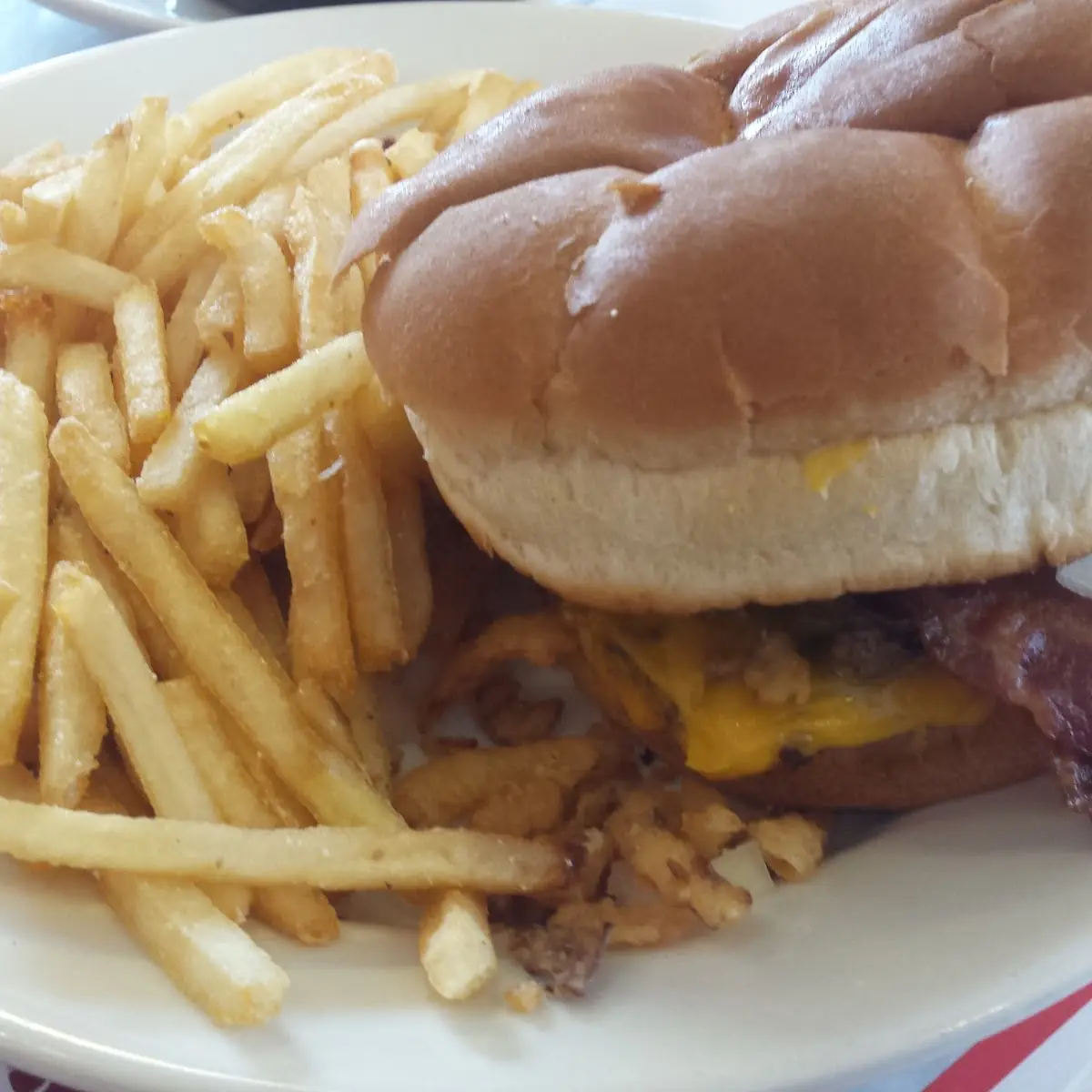 BBQ Bacon Cheeseburger and Fries