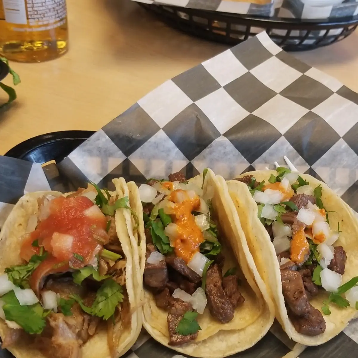 Pork and Carne Asada Tacos