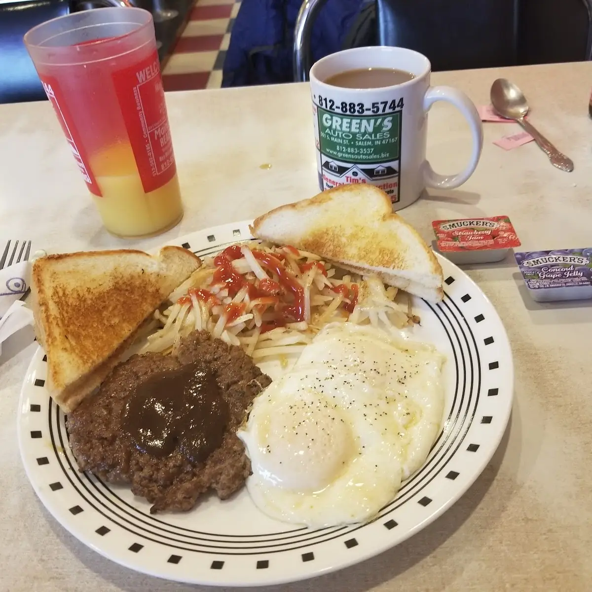 Hamburger Steak and Eggs