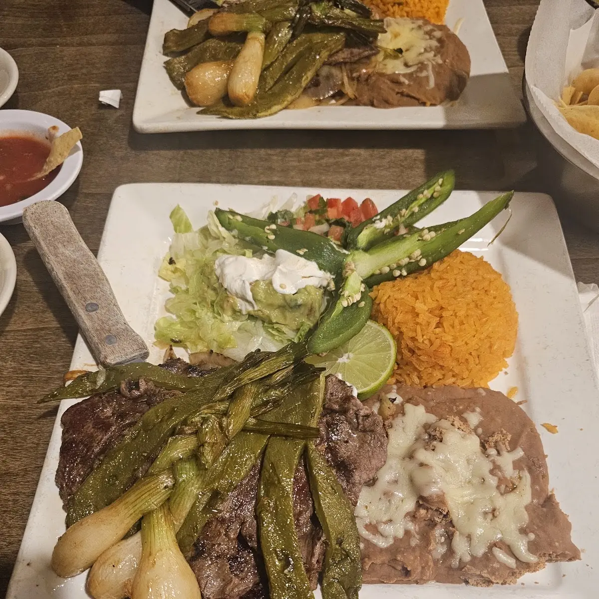 Refried Beans Rice and Salad