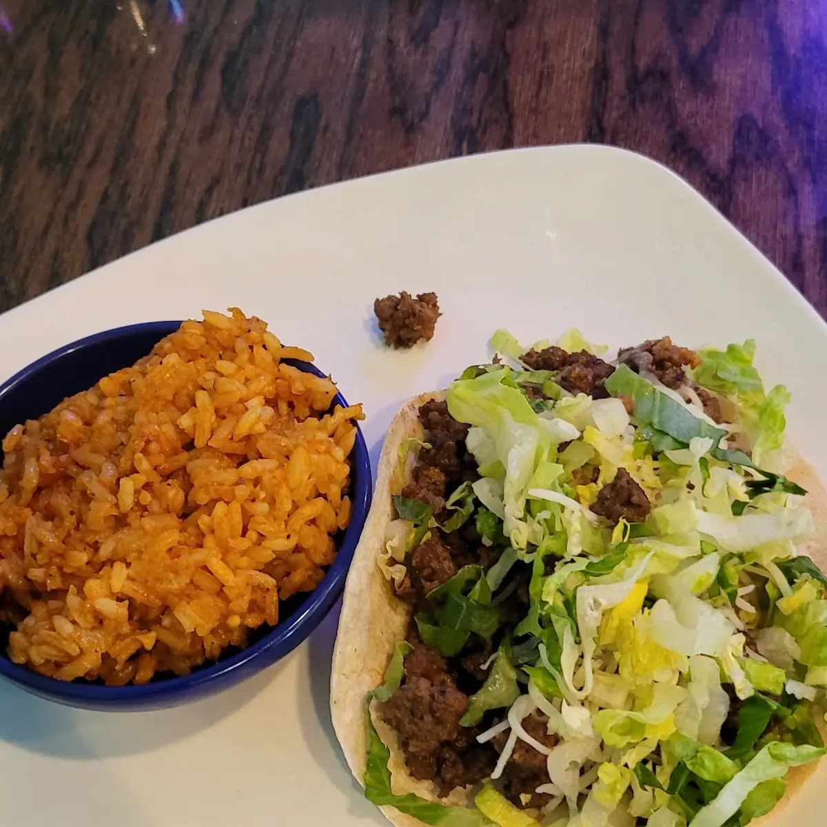 Americano Taco with Mexican Rice