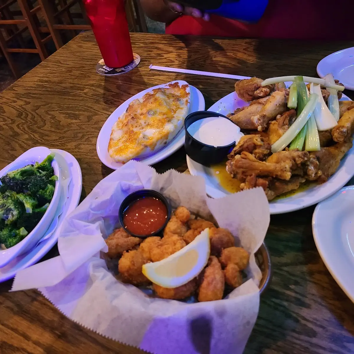 Buffalo Wings and Fried Shrimp
