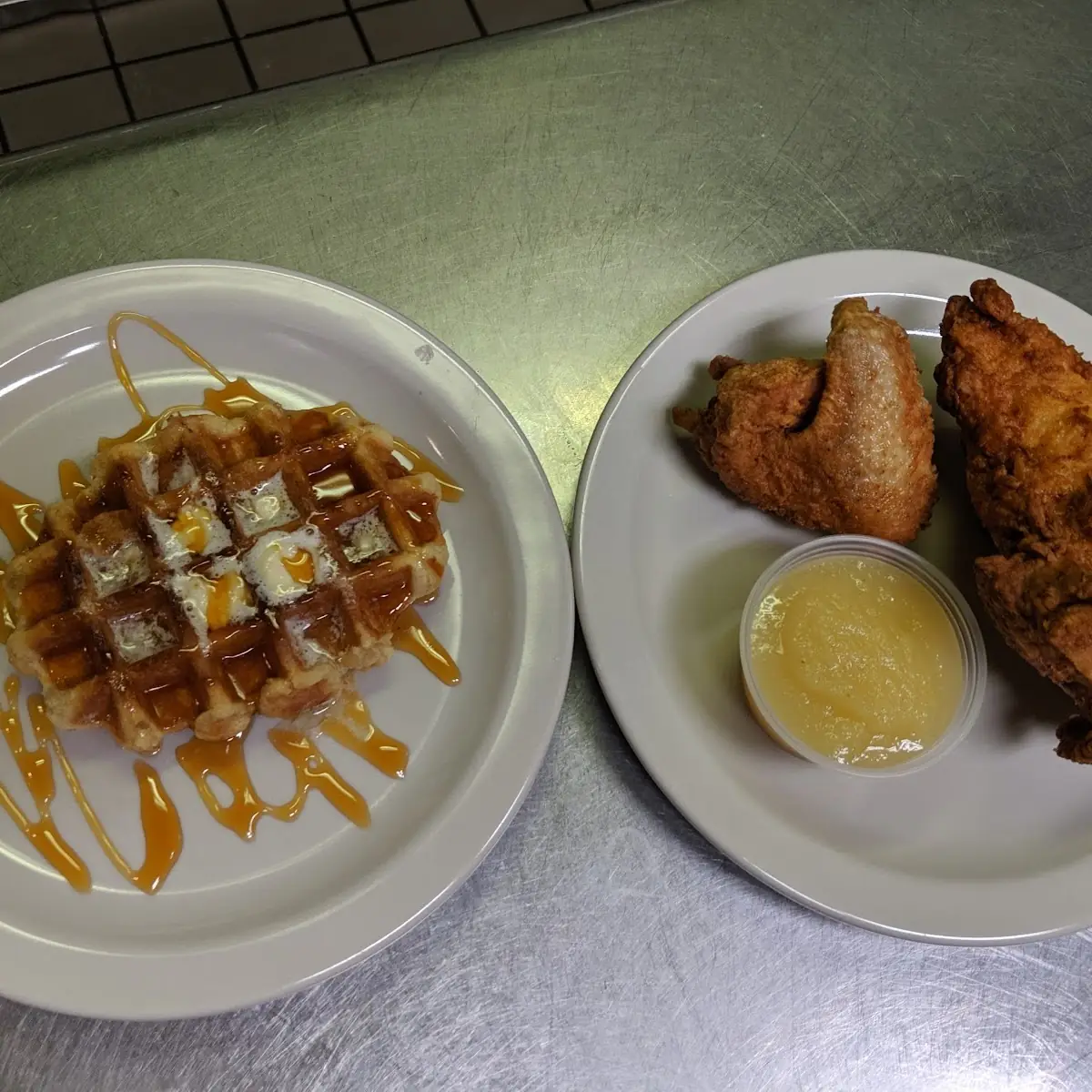 Chicken and Waffle with Hot Honey