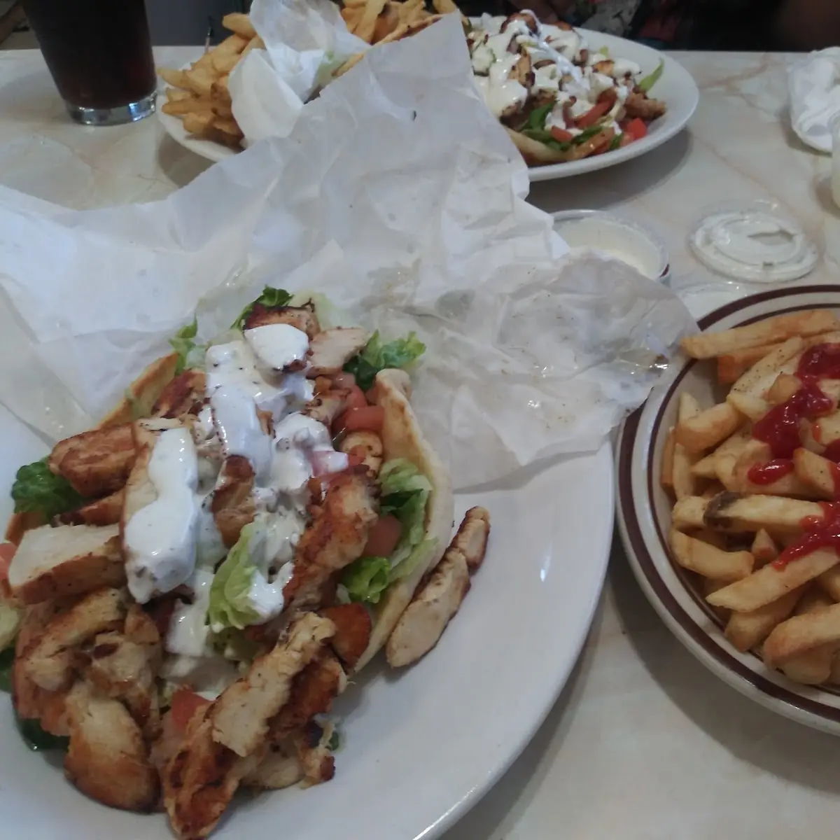Chicken Gyro and Fries