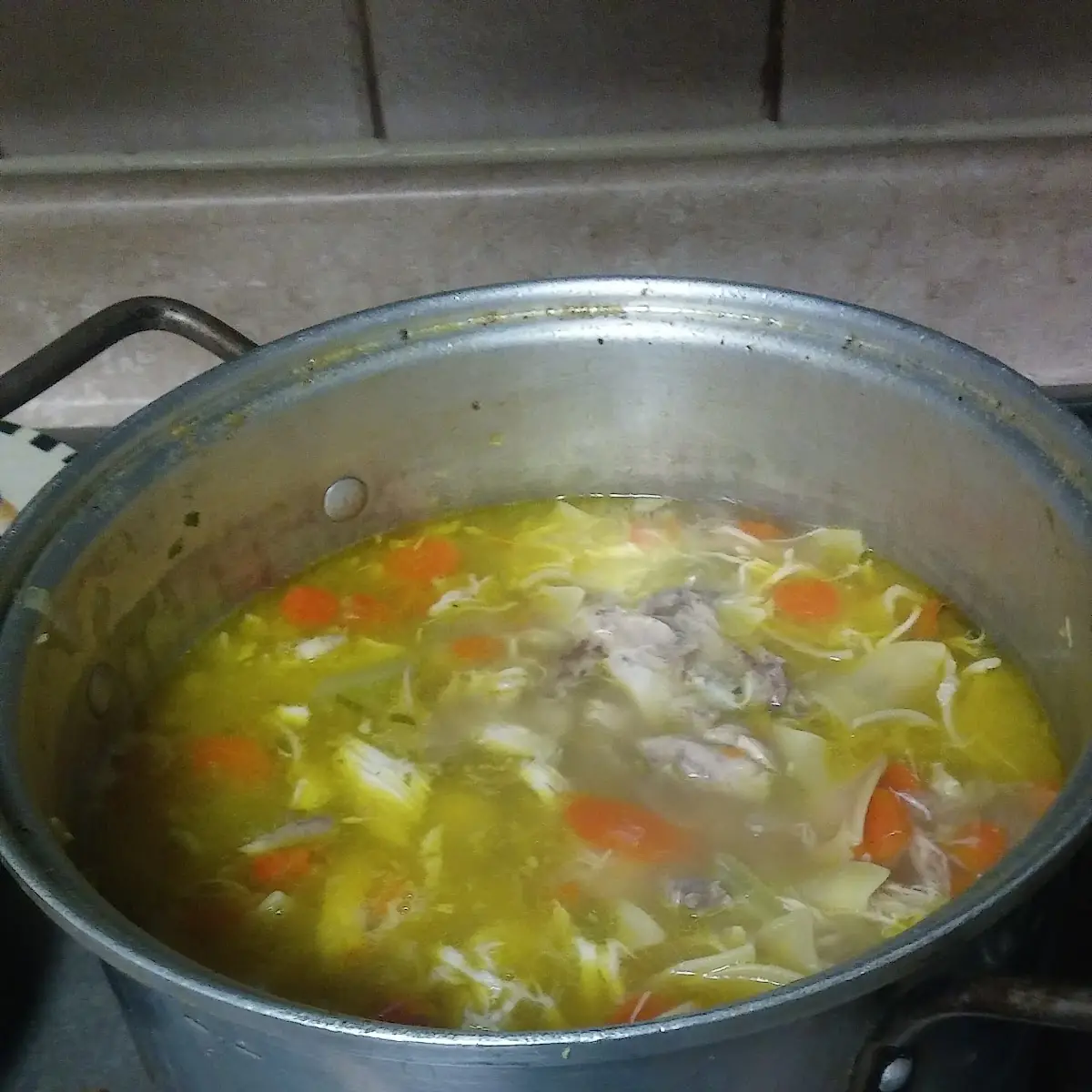 Pot of Fresh Chicken Soup