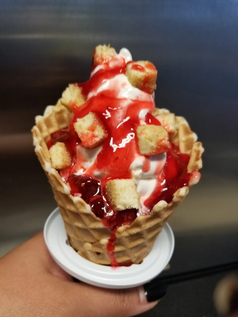 Strawberry Cheesecake Waffle Cone