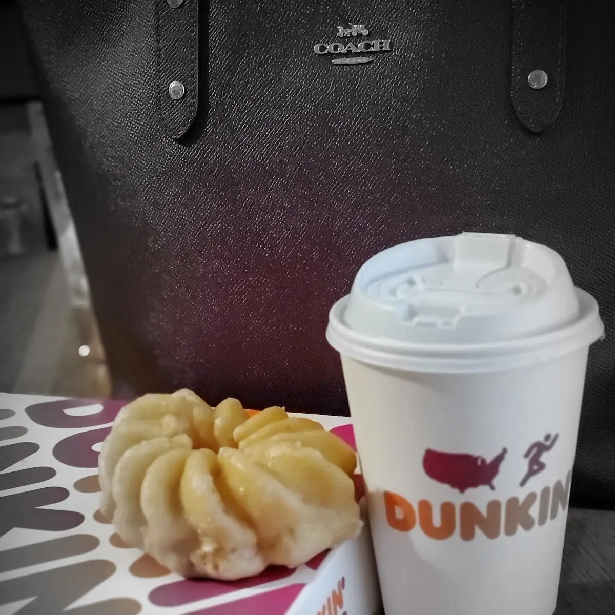 French Cruller and Hot Tea