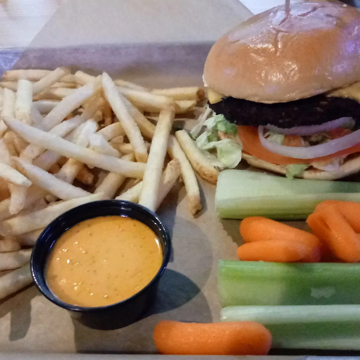 Black Bean Burger and Fries