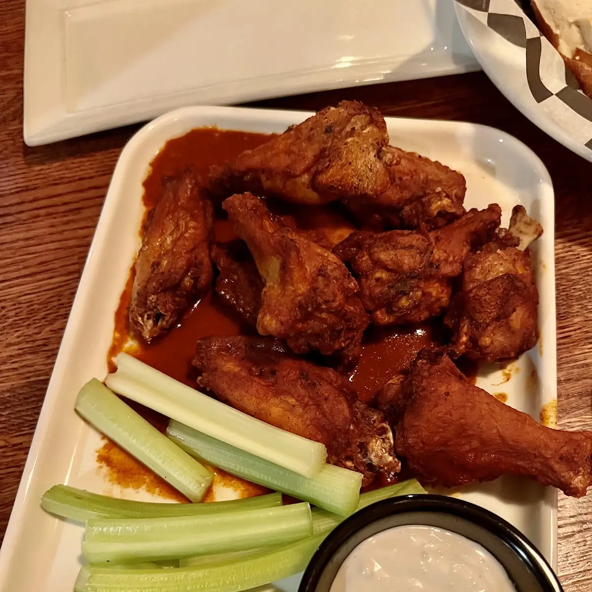 Crispy Chicken Wings with Celery and Ranch
