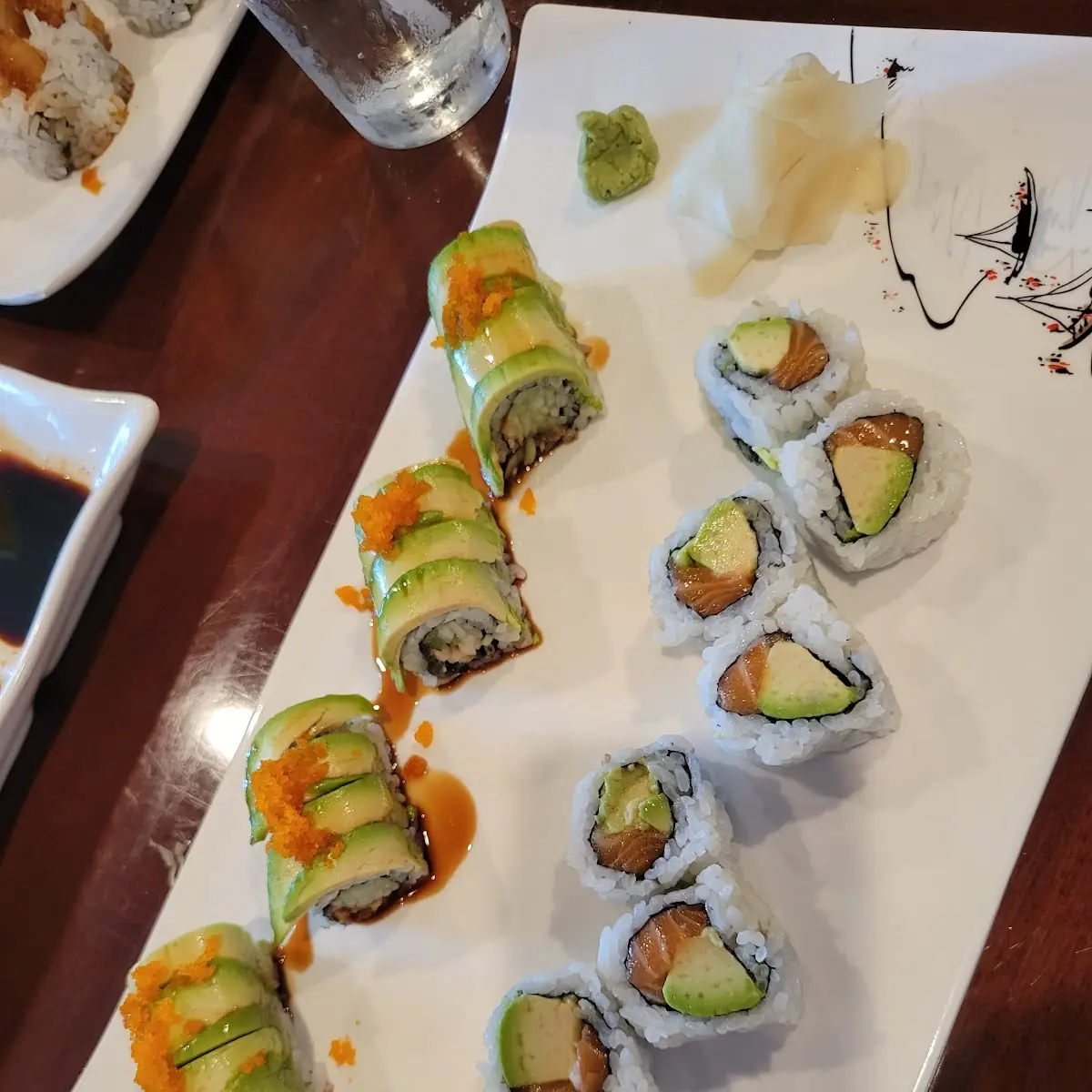 Dragon Roll and Salmon Avocado Roll