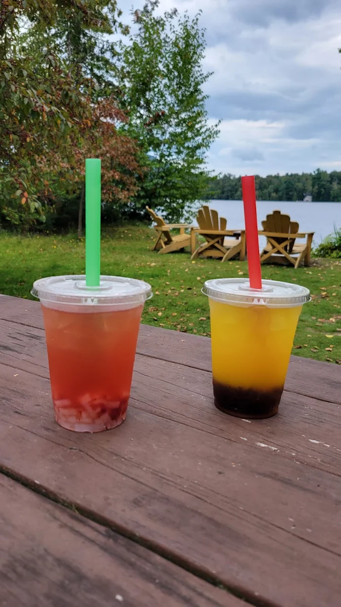 Bubble Tea with Lychee Jelly and Bubble Tea with Brown Sugar Bova