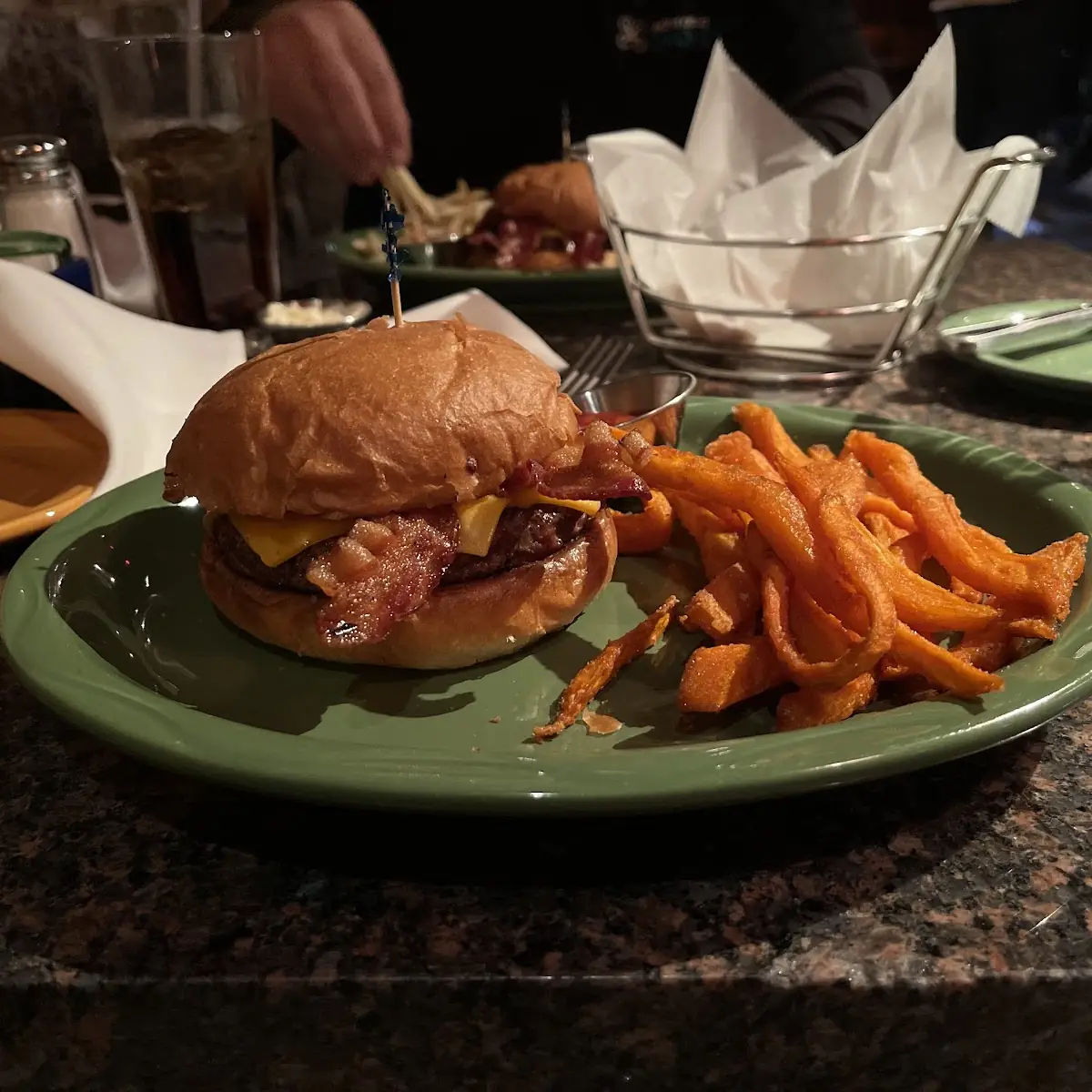 Cheeseburger with Sweet Potato Fries