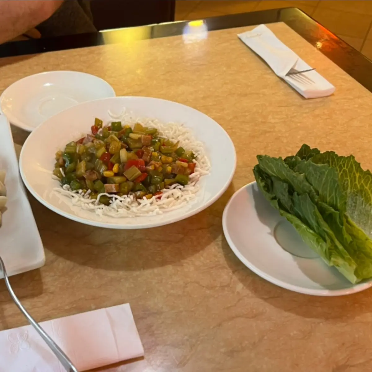 Dumplings and Lettuce Wraps