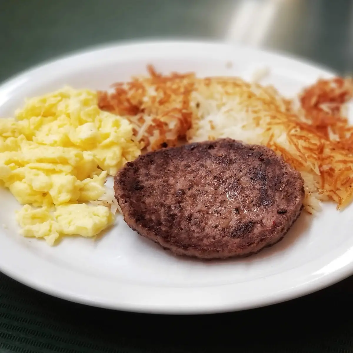 Eggs Hash Browns Burger Patty