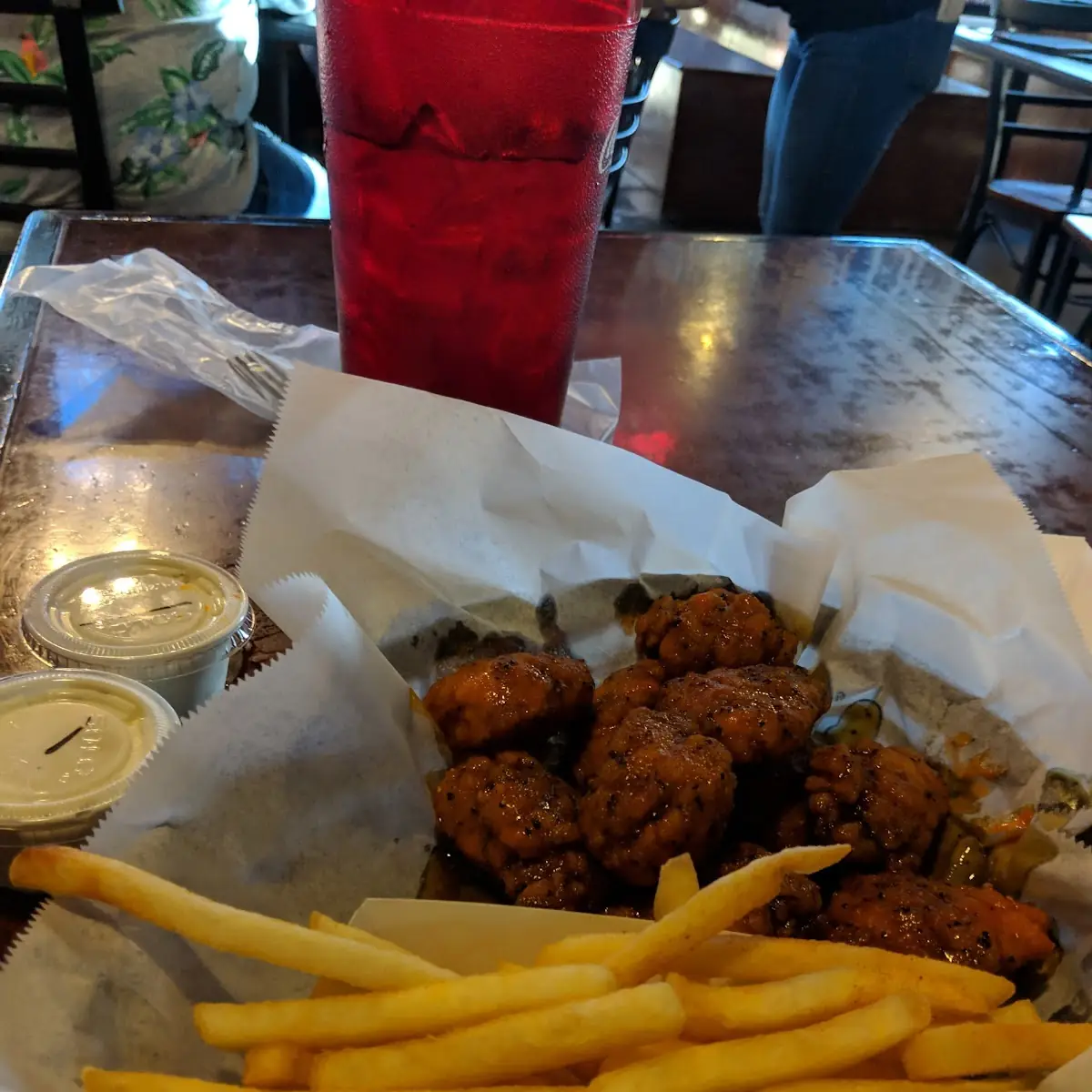Boneless Wings and Fries