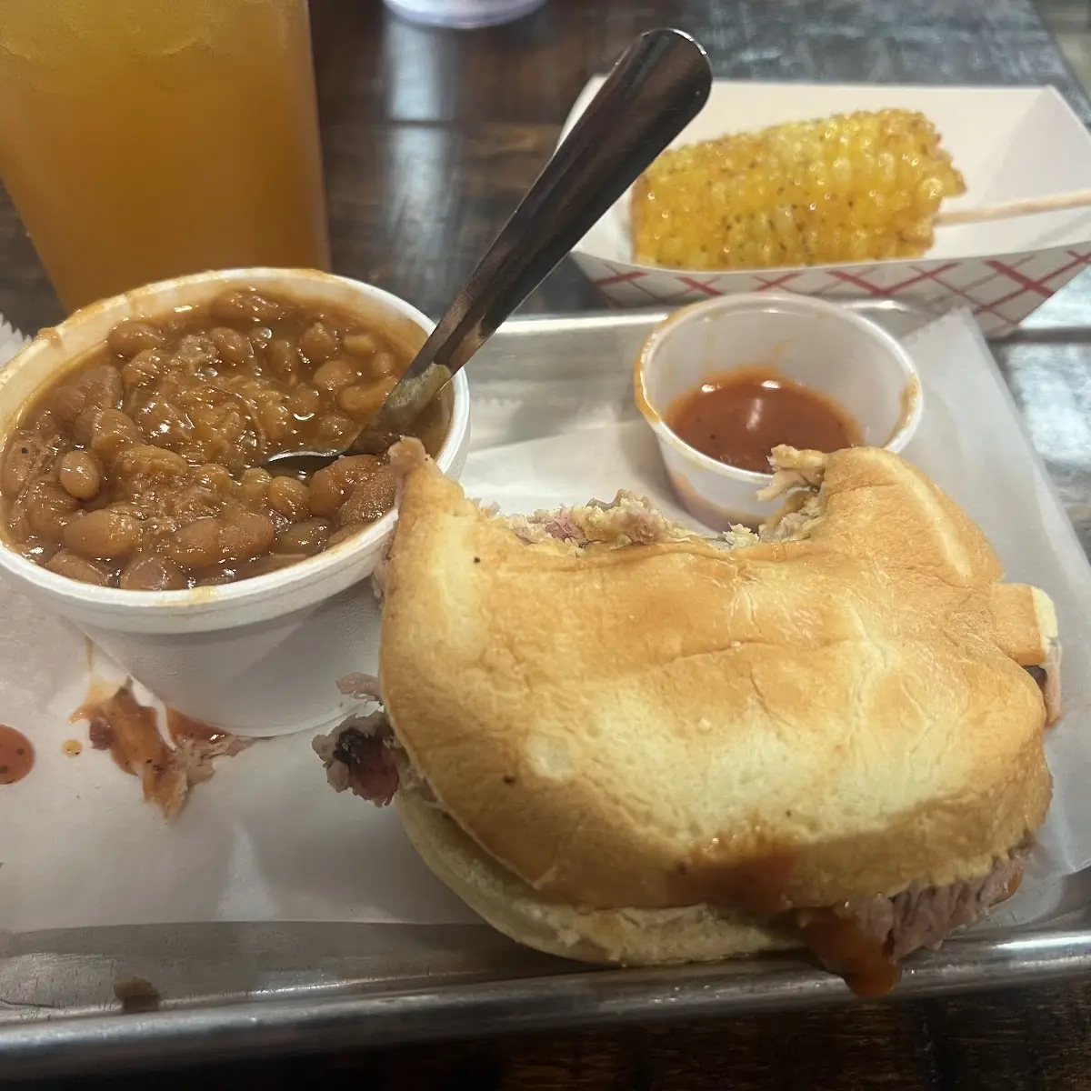 BBQ Pulled Pork Sandwich& Baked Beans
