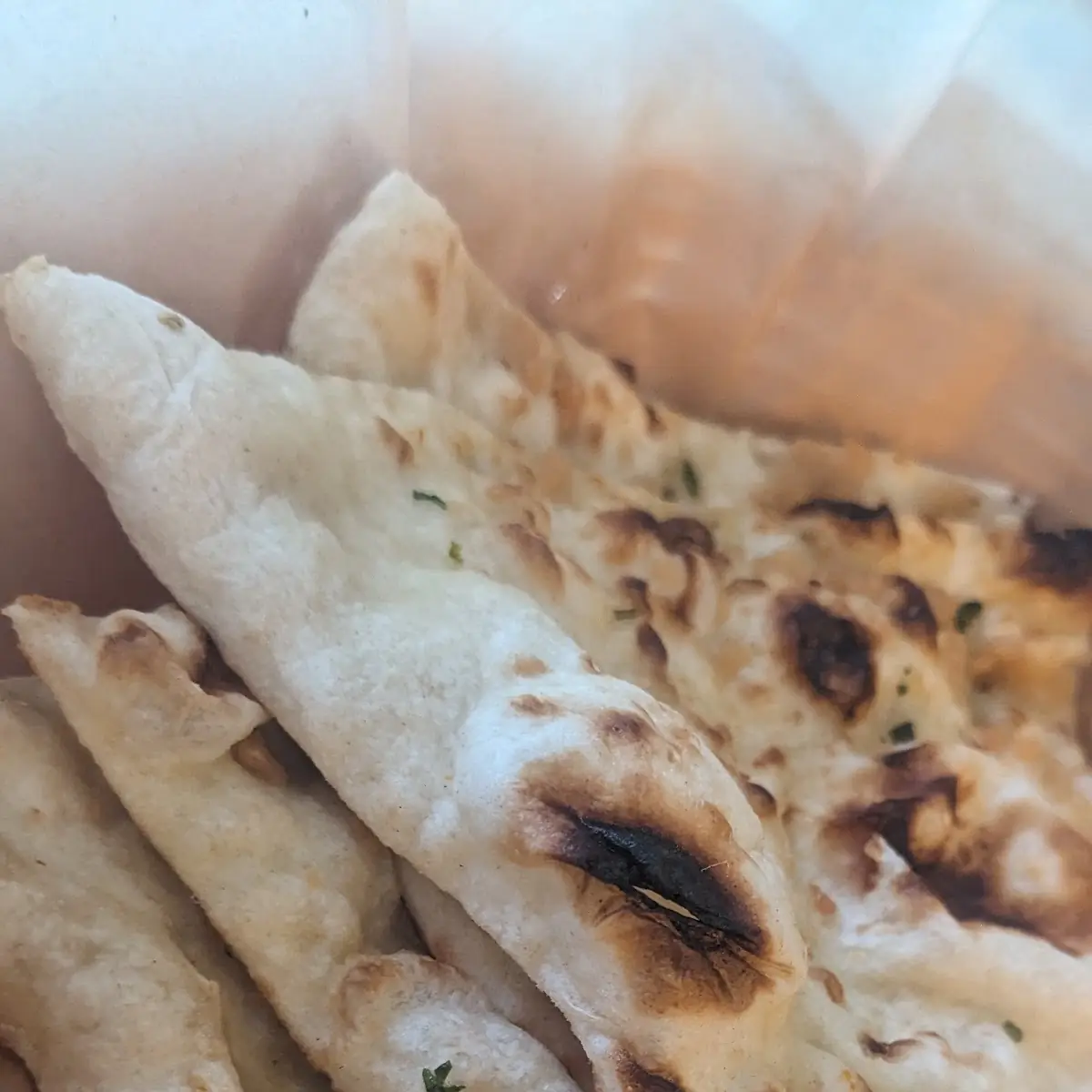 Garlic Naan with Dipping Sauces