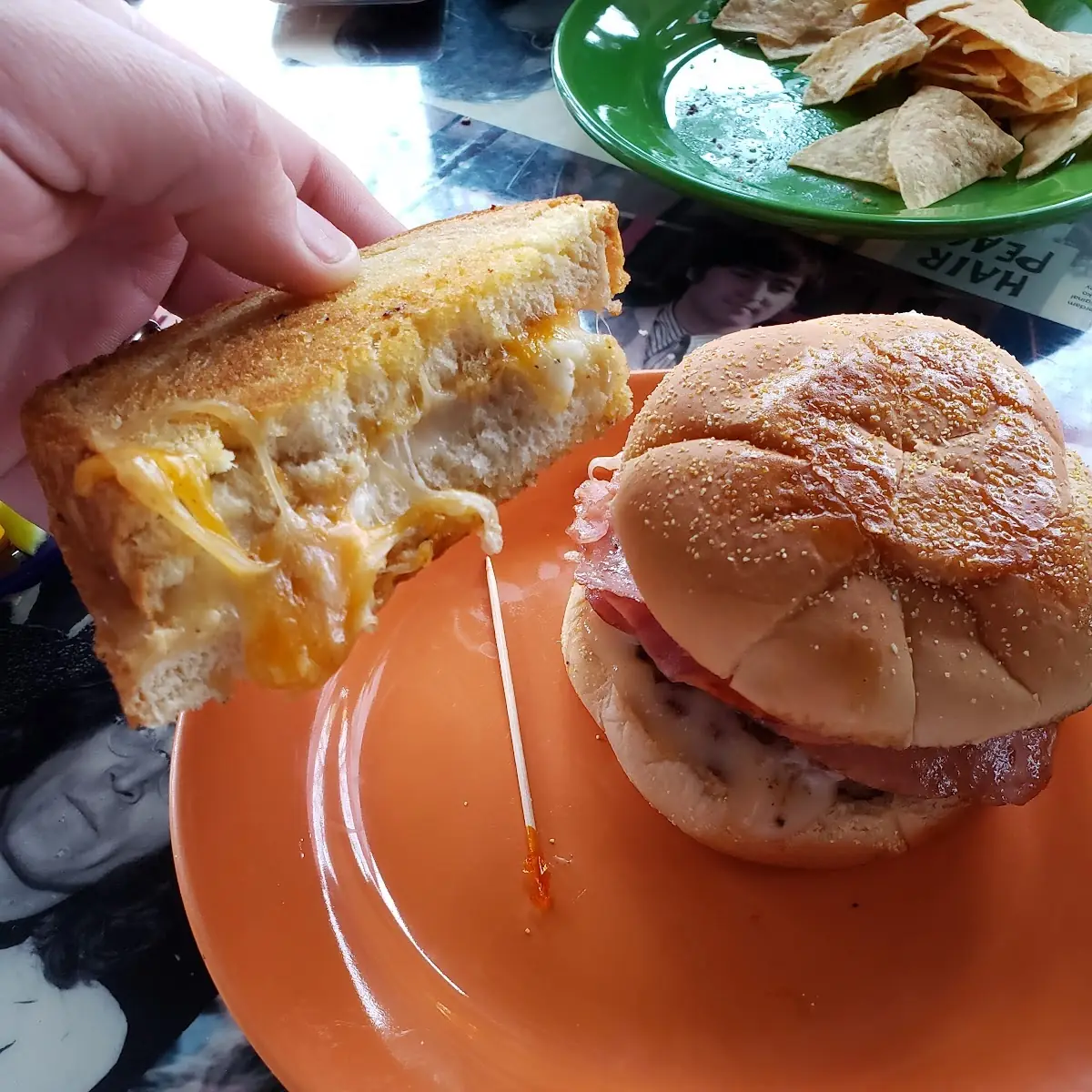 Grilled Cheese and Hawaiian Burger