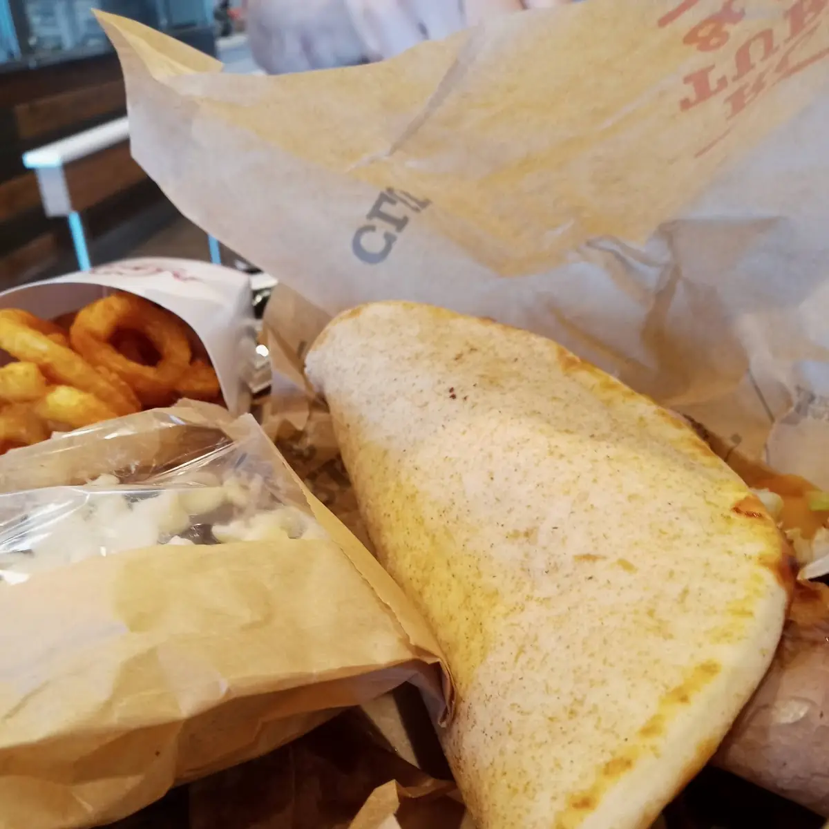 Brisket Bacon Flatbread Curly Fries Ghirardelli Chocolate Zebra Brownie