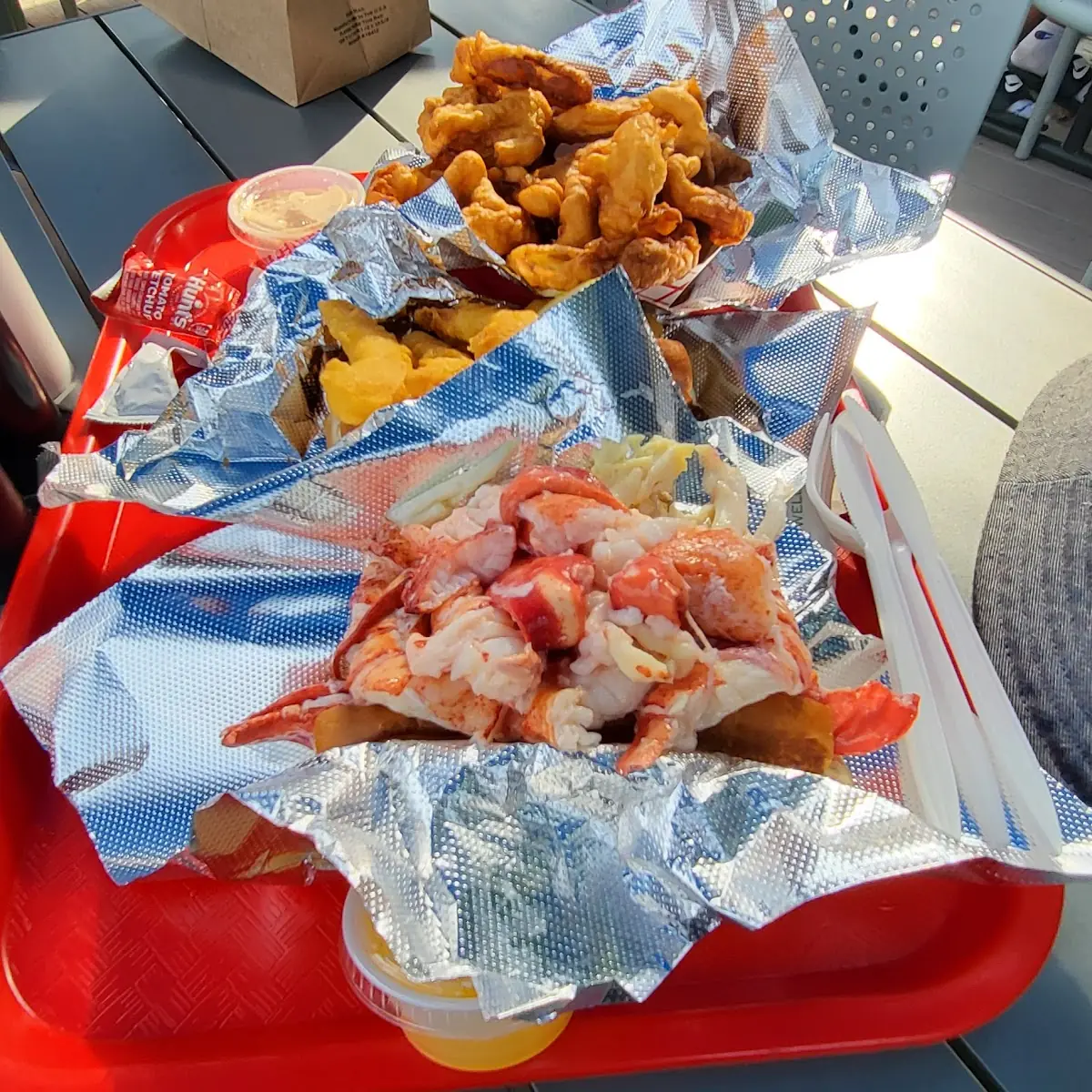 Lobster Roll and Onion Rings