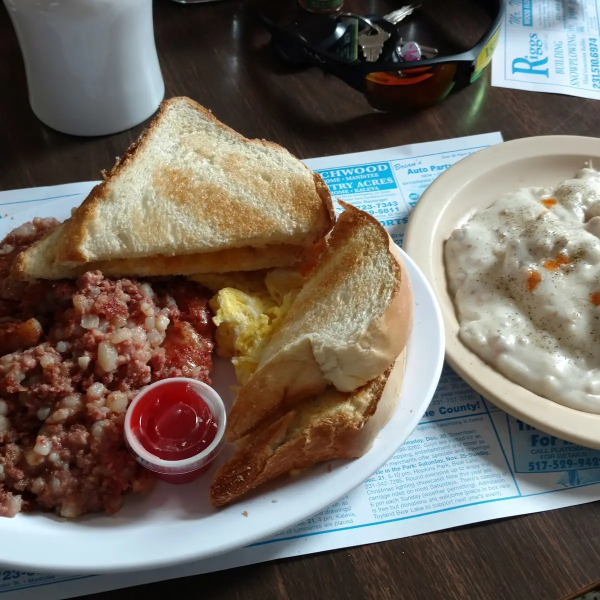 Corned Beef Hash and Biscuits and Gravy