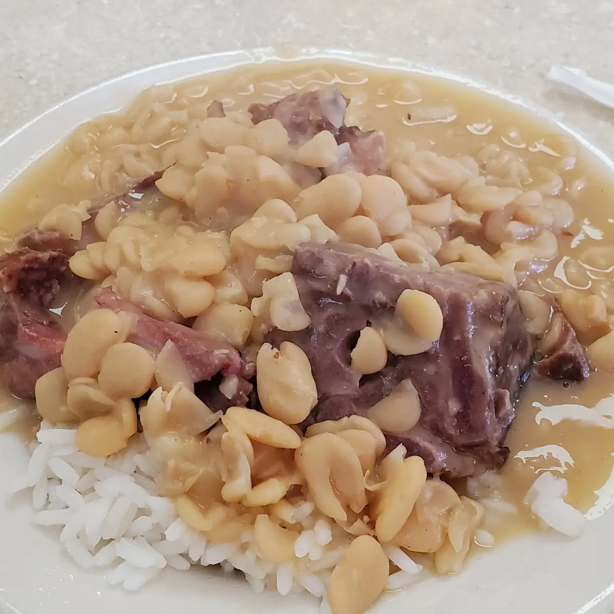 Lima Beans Rice and Pork Neck