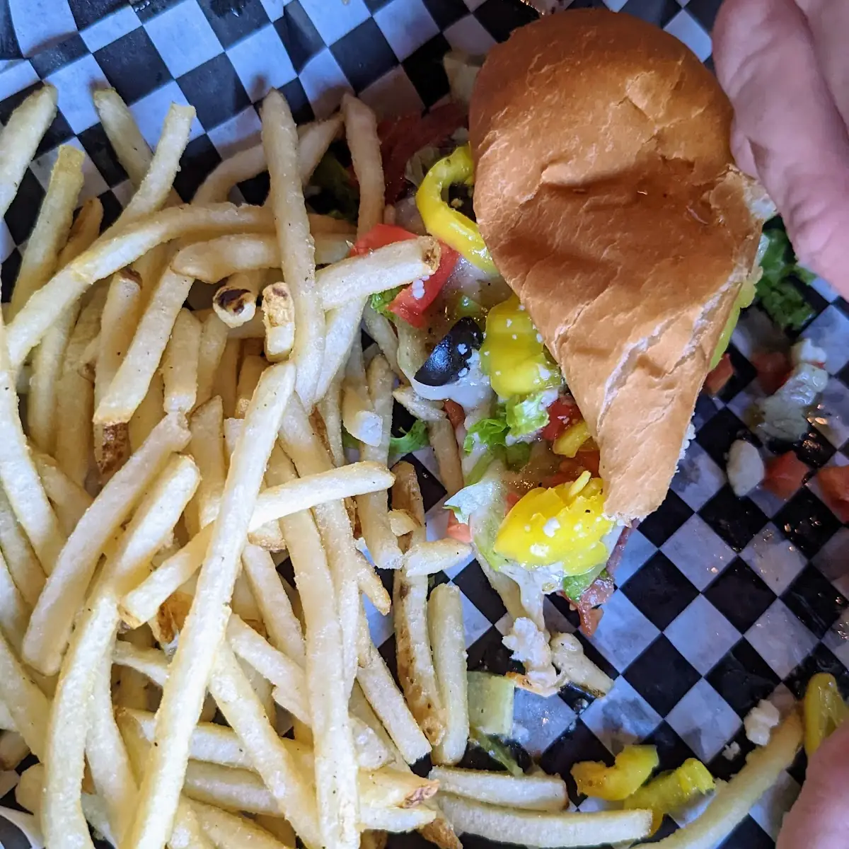 All American Cheeseburger with Fries