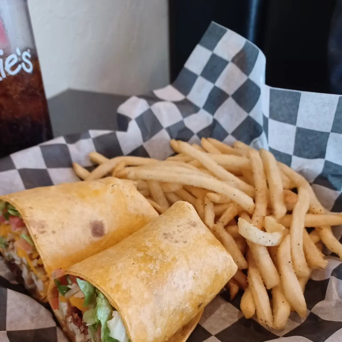 Crispy Chicken Wrap and Fries