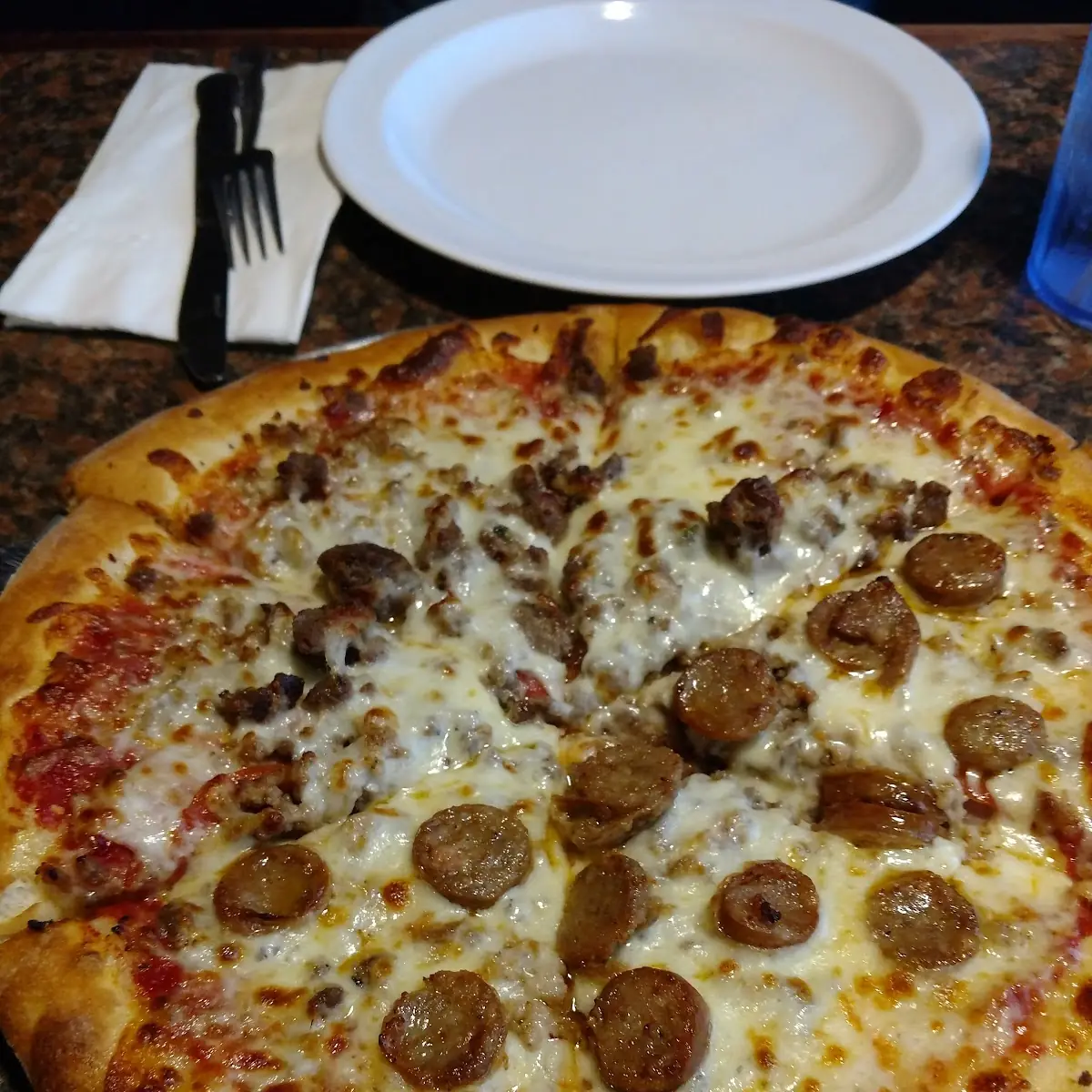 Beef and Sausage Pizza