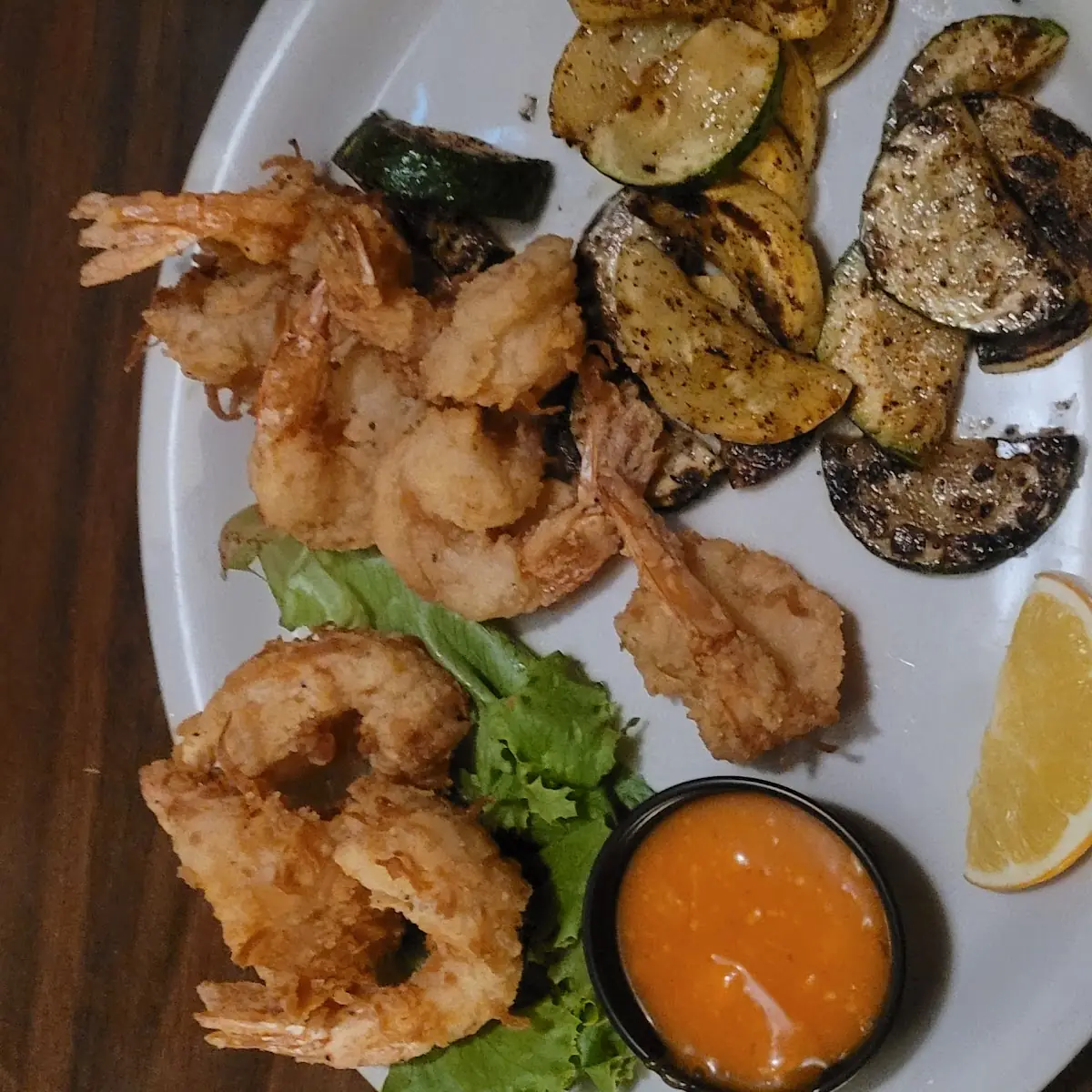 Coconut Shrimp Yellow Squash and Zucchini