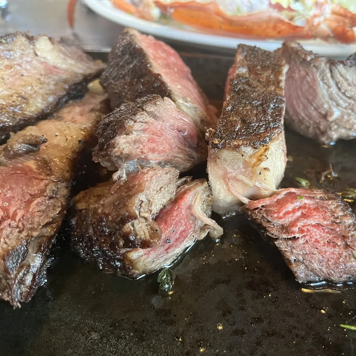 We Order 80 Rib Steak Medium Rare When It Was Cut Up Side on Sizzler over Cooked