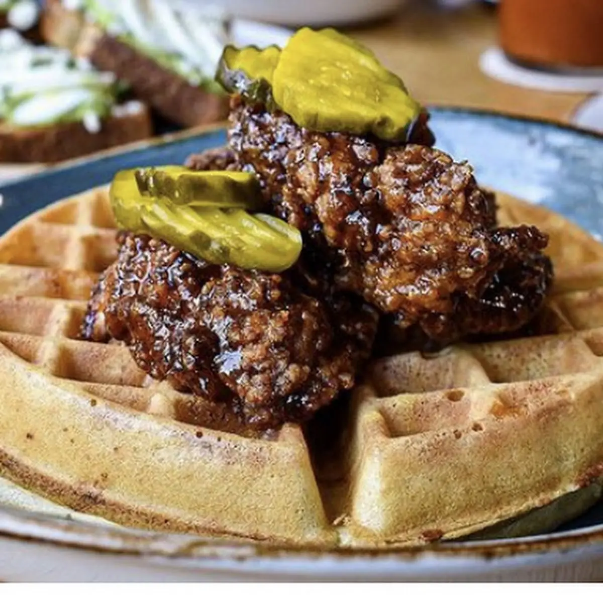 Pastrami Spiced Fried Chicken & Waffles