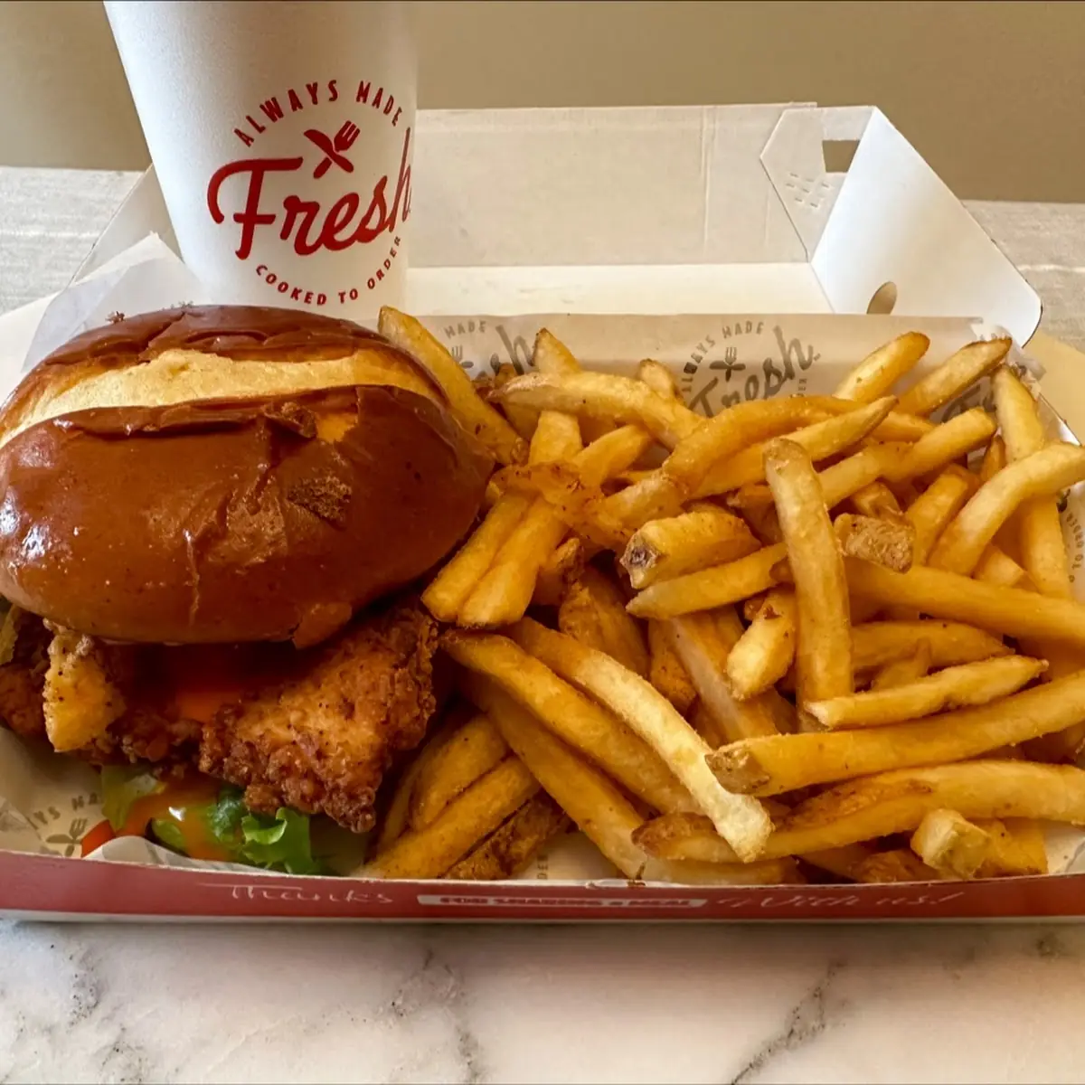 Buffalo Chicken Sandwich with Fries and Medium Drink