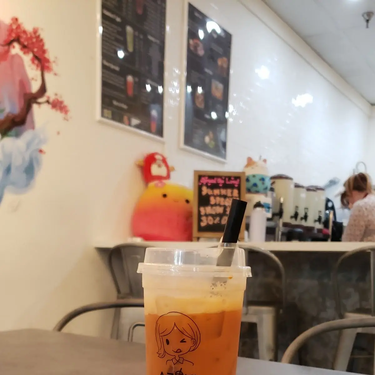 Thai Tea Boba with Almond Milk