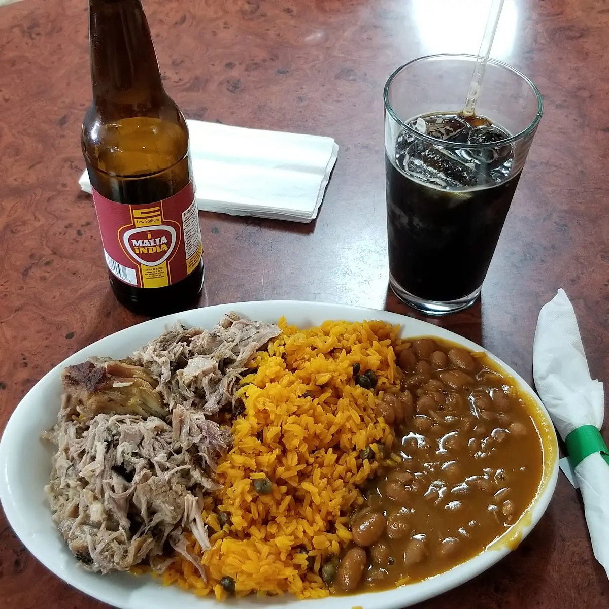Yellow Rice and Beans with Pulled Pork