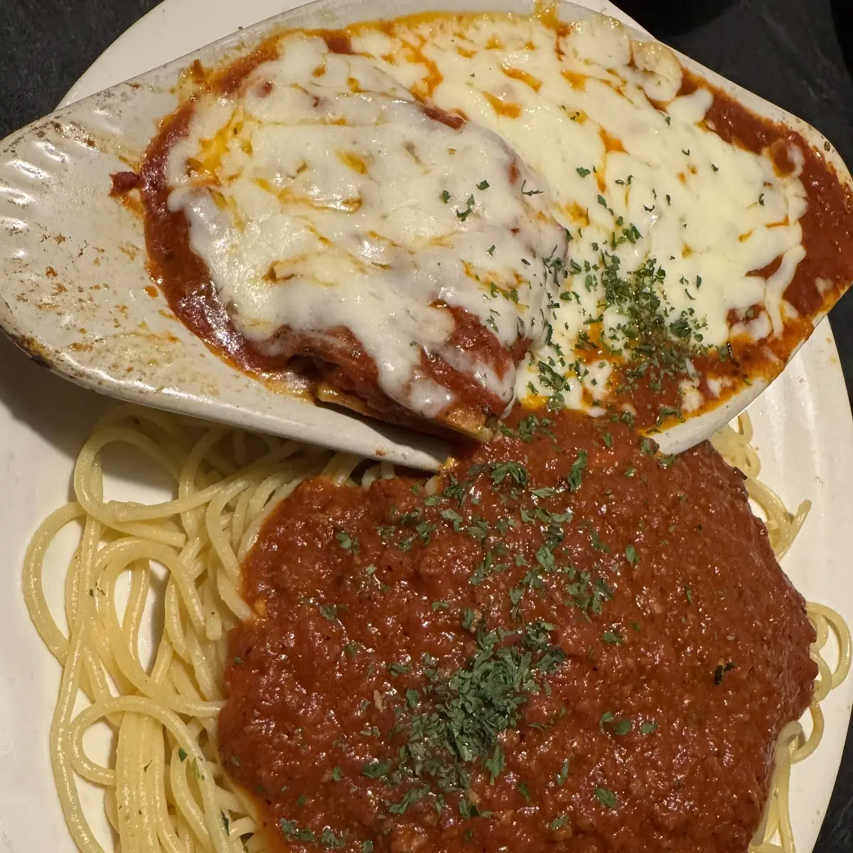 Spaghetti and Eggplant Parmesan