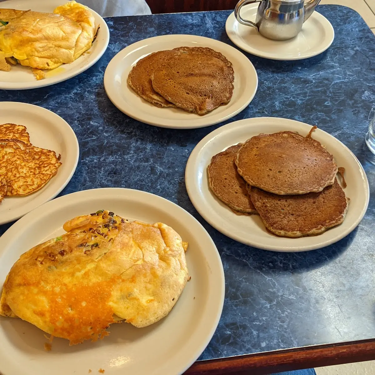 Two Basted Eggs and Four Buttermilk Pancakes