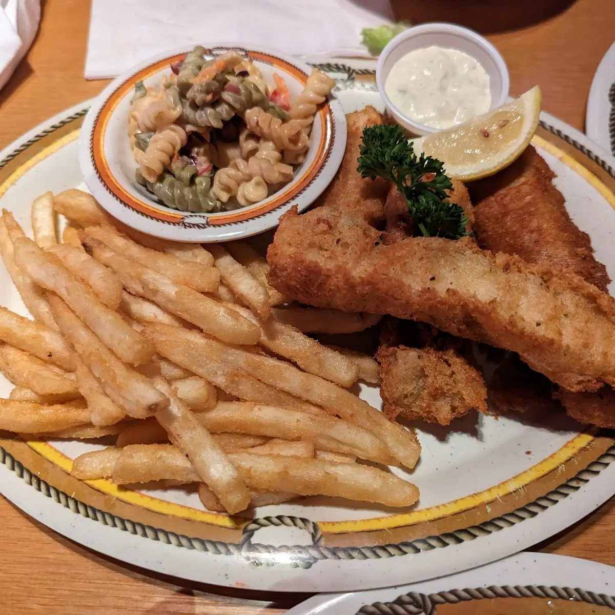 Fish N Chips Lobster Tail and Steak