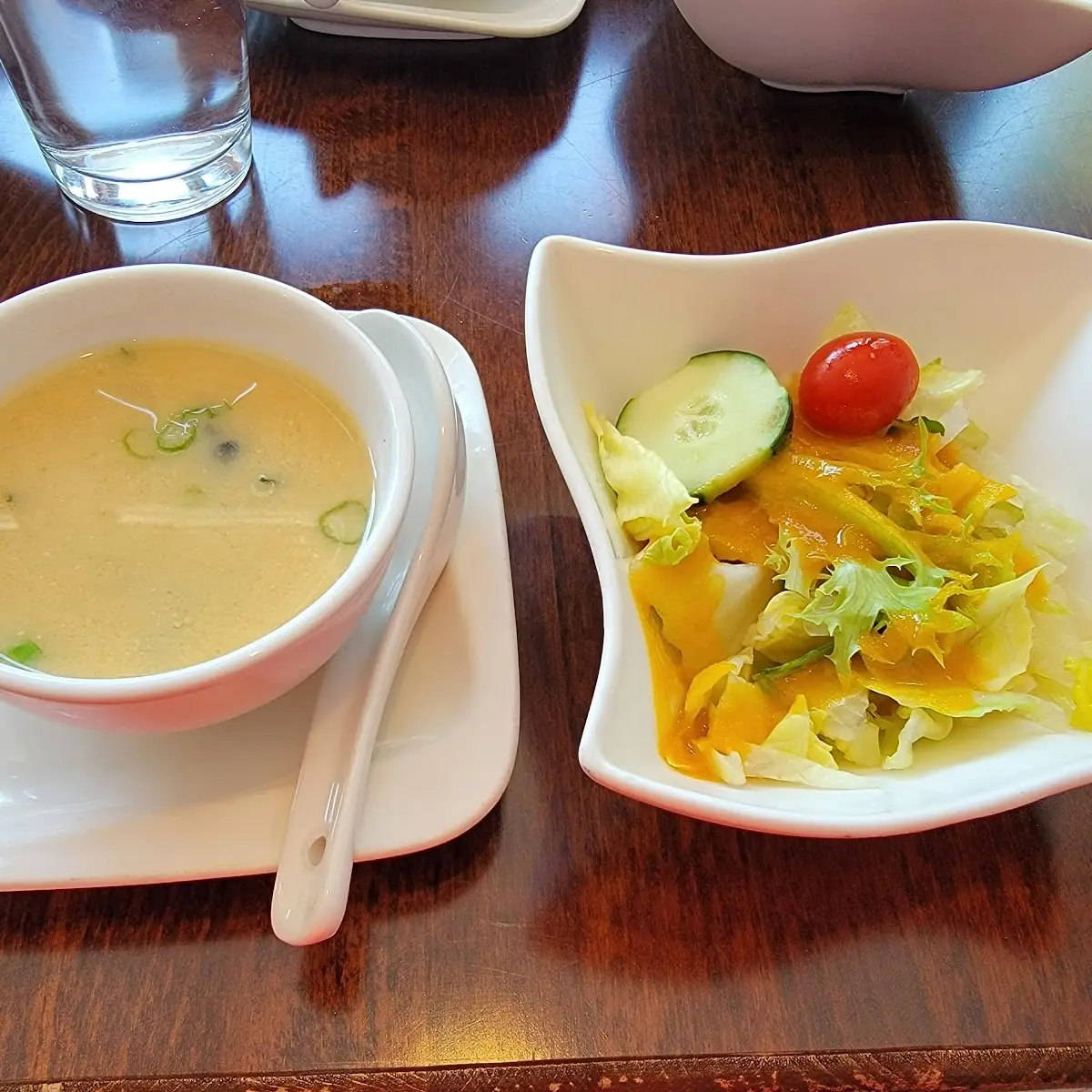 Miso Soup and Salad with Miso Dressing