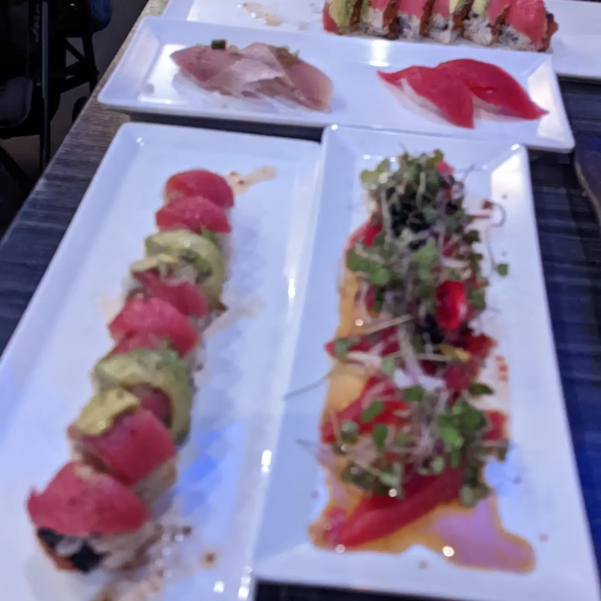 Tuna Carpaccio and Red Dragon Roll