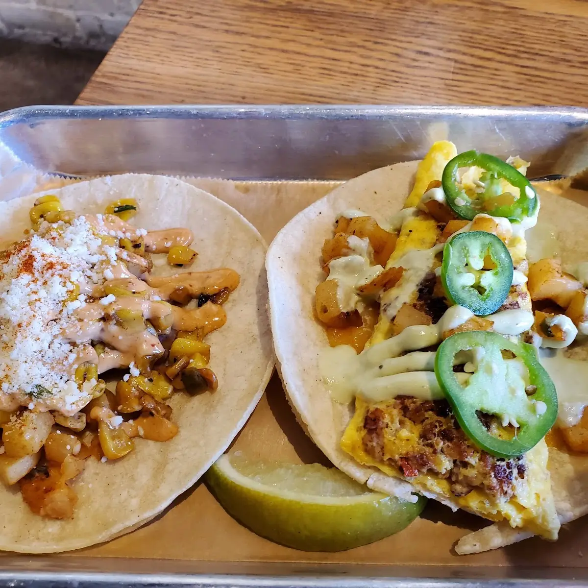 Elote & Potato Chorizo & Egg