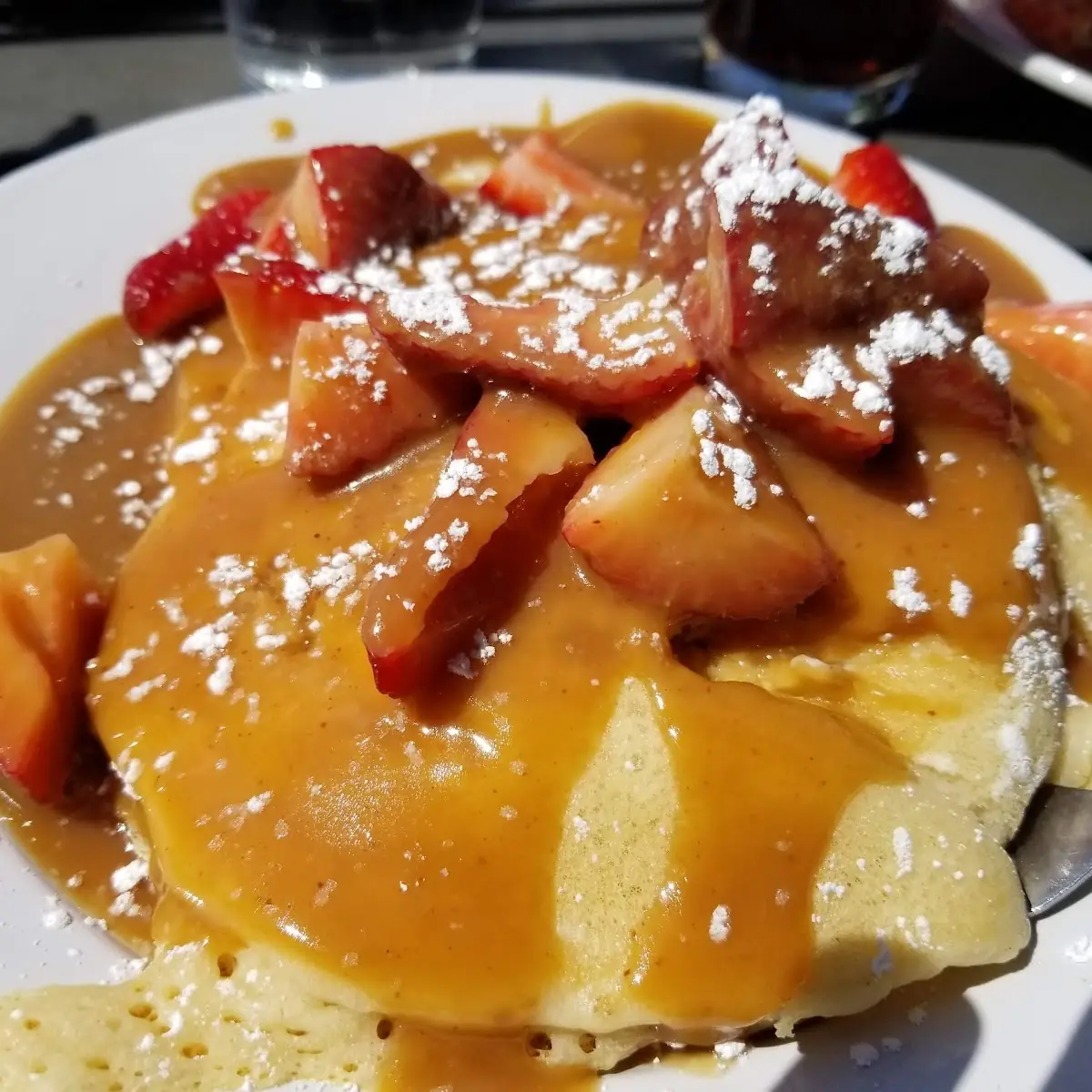 Strawberry Carmel Pancake Breakfast