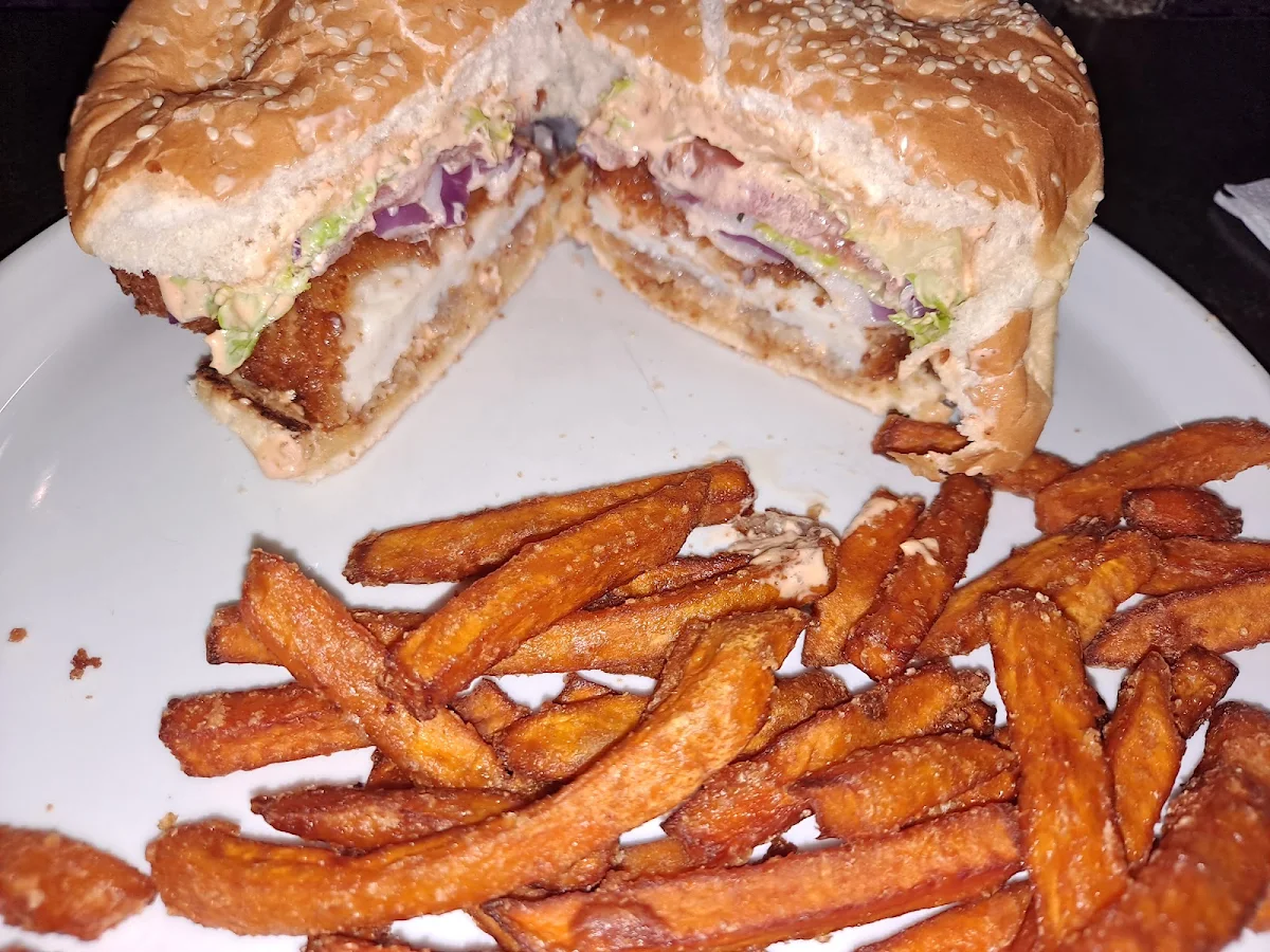 Calamari Burger with Sesame Bun