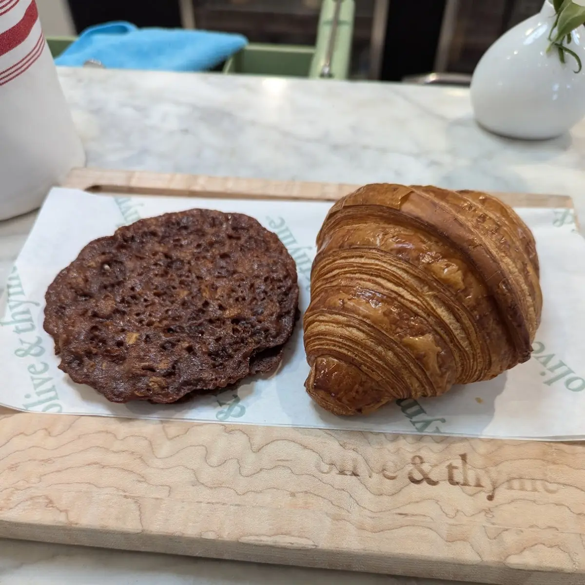 Oatmeal Cookie and Croissant